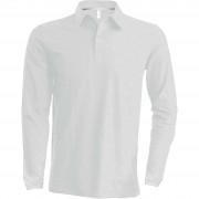 Long sleeve polo shirt Kariban blanc